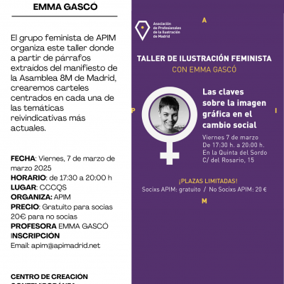 Taller de Ilustración feminista APIM con emma Gascó Madrid Centro